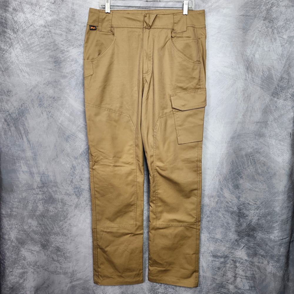 Timberland PRO Double Knee Cargo Work Pants Mens 34x34 Canvas Carpenter Brown